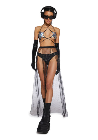 Evil Beatz Sheer Maxi Skirt