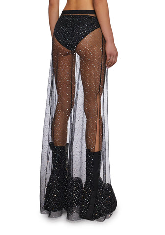 Evil Beatz Sheer Maxi Skirt