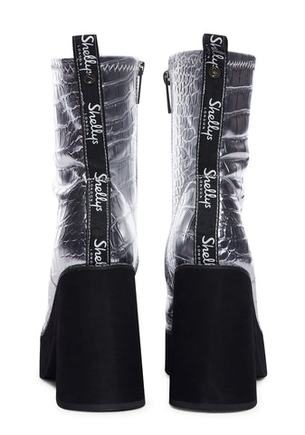 Silver Jupe Platform Ankle Boots