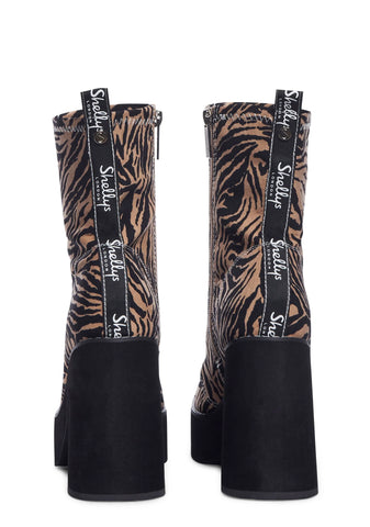 Natural Jupe Platform Ankle Boots