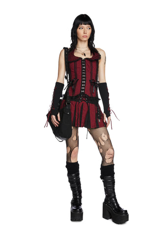 Red And Black Bo Peep Arm Warmers