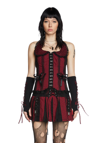 Red And Black Bo Peep Arm Warmers