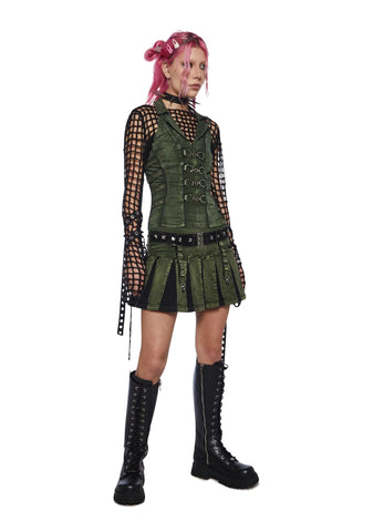 Peace Corset Vest - Green
