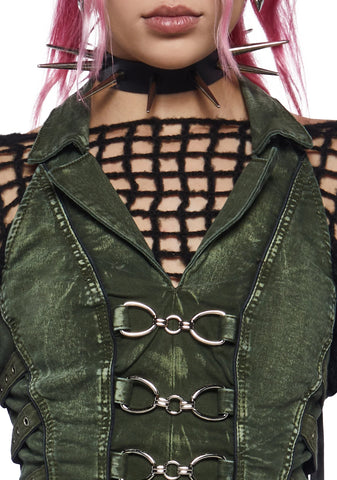 Peace Corset Vest - Green