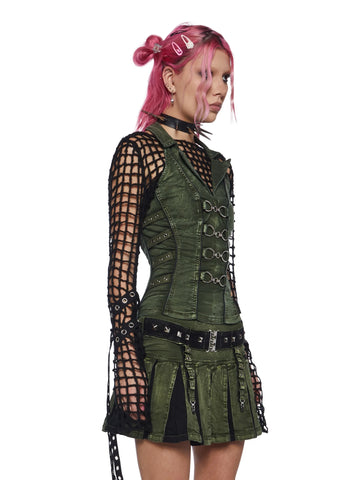 Peace Corset Vest - Green