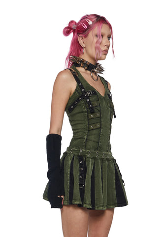 Peace Pleated Mini Dress