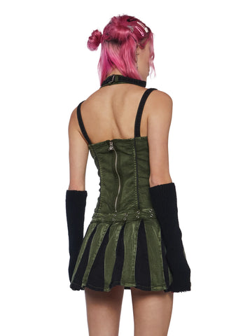 Peace Pleated Mini Dress