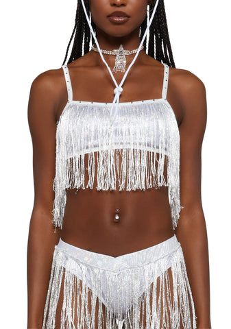 Rave Rodeo Cowgirl Costume - White