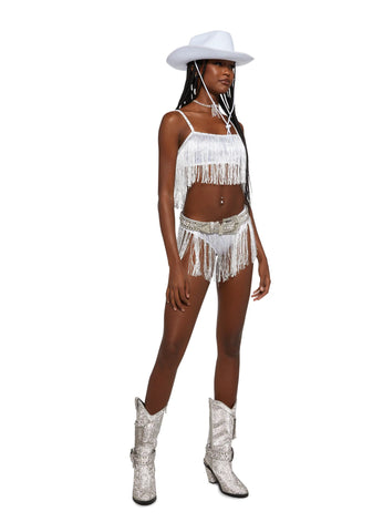 Rave Rodeo Cowgirl Costume - White