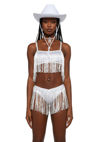 Rave Rodeo Cowgirl Costume - White