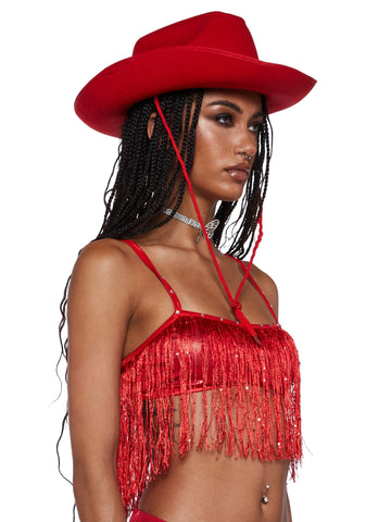 Rave Rodeo Cowgirl Costume - Red