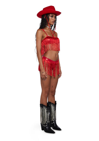 Rave Rodeo Cowgirl Costume - Red