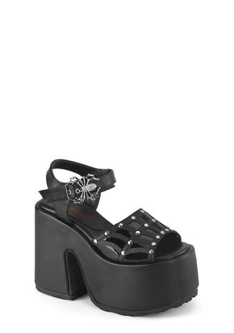 Camel-17 Platform Ankle Strap Sandals