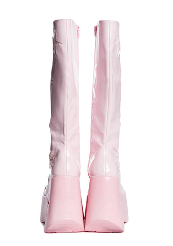 Pink Dynamite-218 Knee High Boots