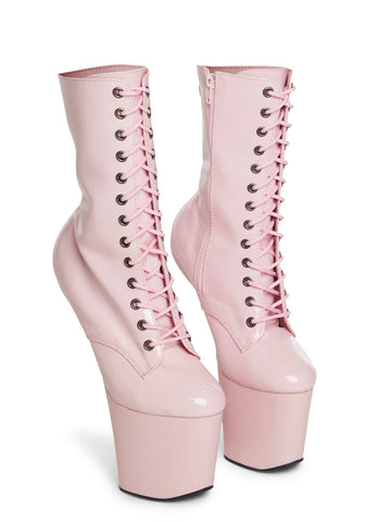 Craze-1040 Platform Boots- Pink