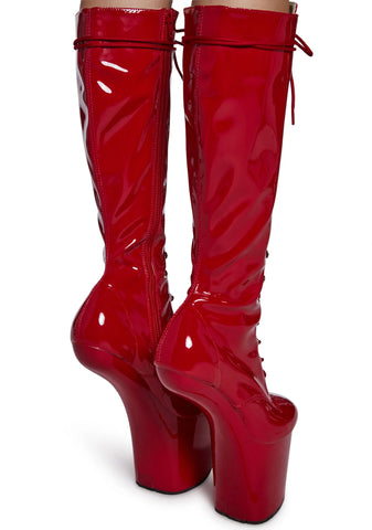 Craze-2023 Heelless Boots - Red