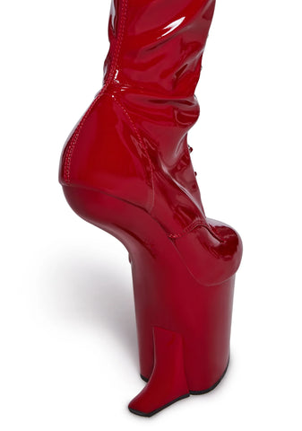 Craze-2023 Heelless Boots - Red