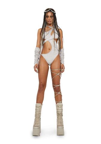 Compression Cut Out Bodysuit & Gloves Set