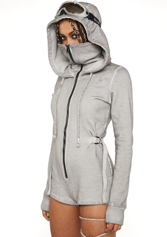 Compression Zip-Up Hoodie Romper
