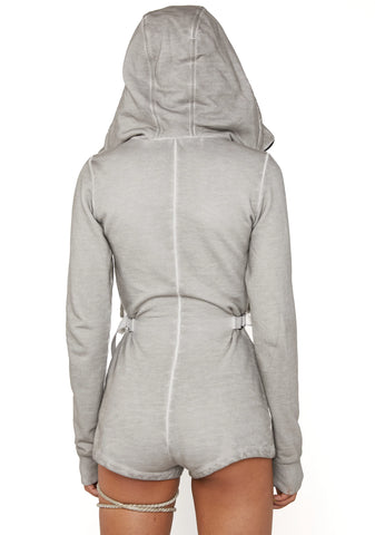 Compression Zip-Up Hoodie Romper