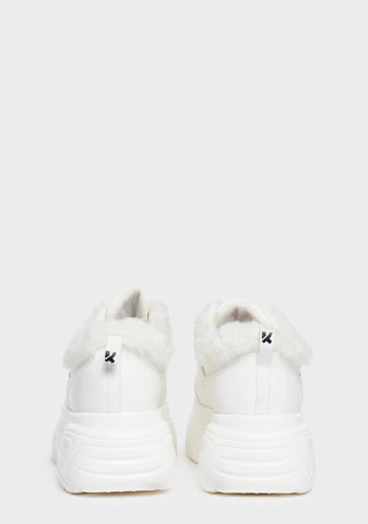 White Chunky Platform Sneakers