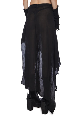 Compression Rope Lace-Up Midi Skirt