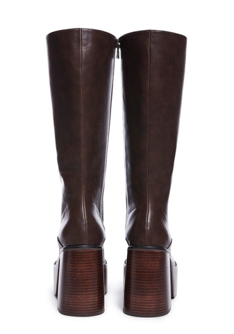 Vintage Soul Knee High Boots - Chocolate