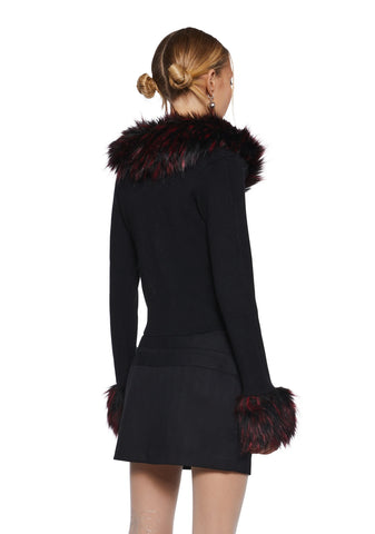 Handle With Scare Crop Top - Black