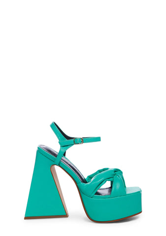 Hiner Platform Heels- Green