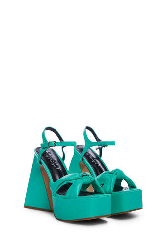 Hiner Platform Heels- Green