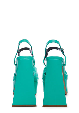 Hiner Platform Heels- Green