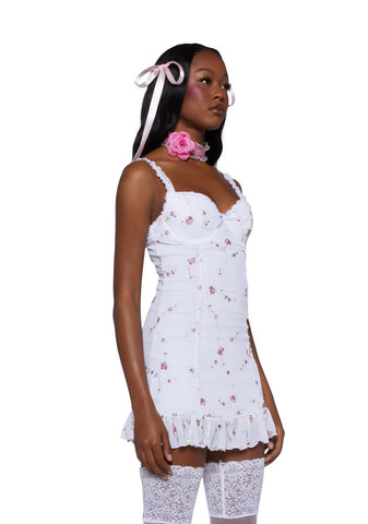 I'm Baby Mini Slip Dress - White