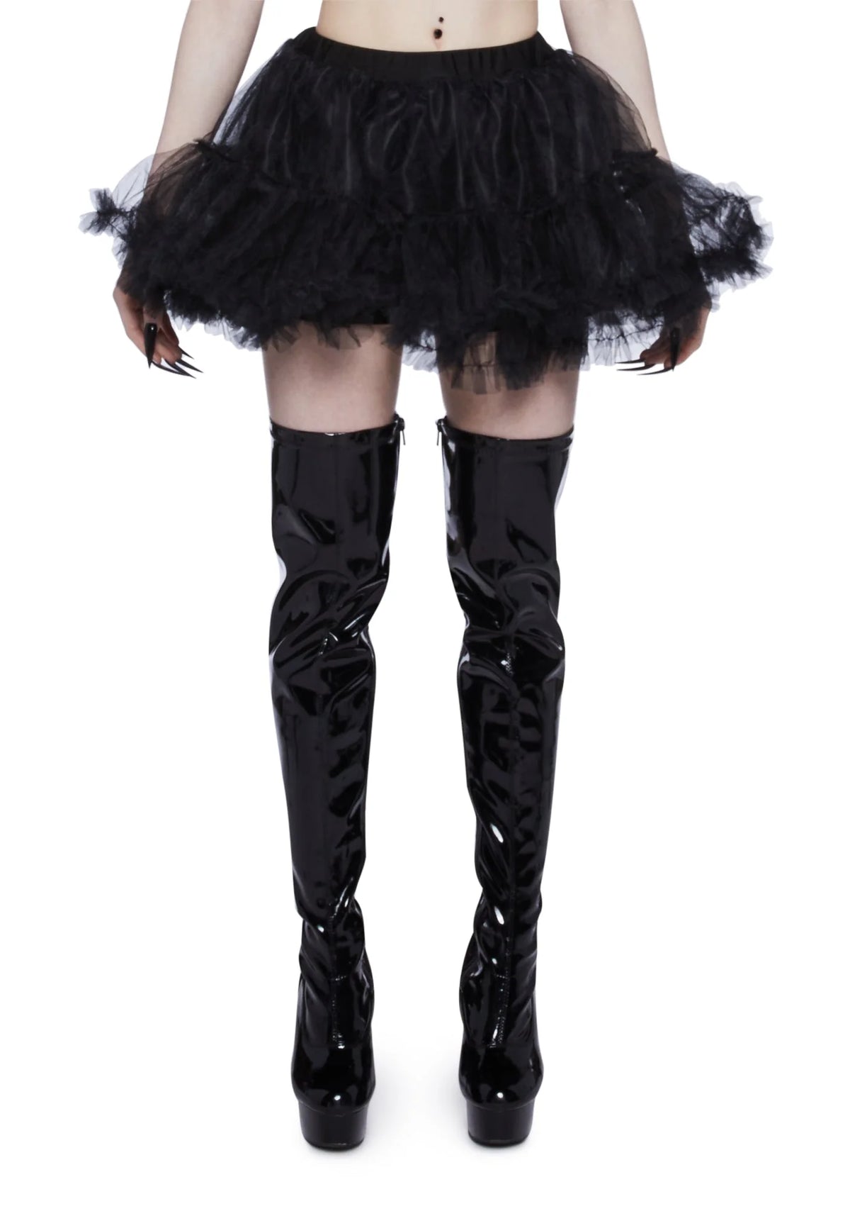 Ruffle Your Feathers Petticoat Skirt - Black
