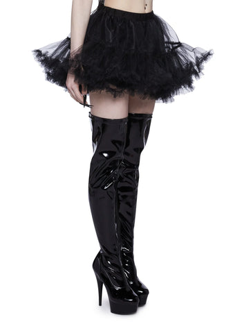 Ruffle Your Feathers Petticoat Skirt - Black