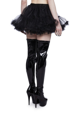 Ruffle Your Feathers Petticoat Skirt - Black