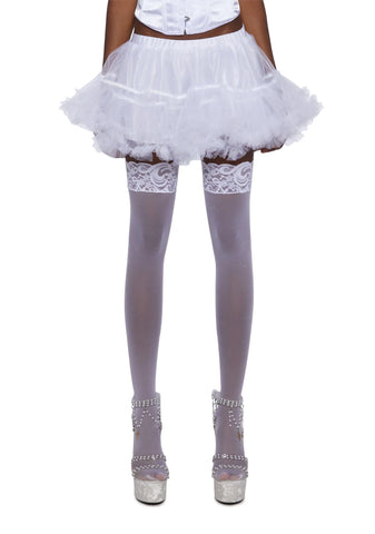 Ruffle Your Feathers Petticoat Skirt - White