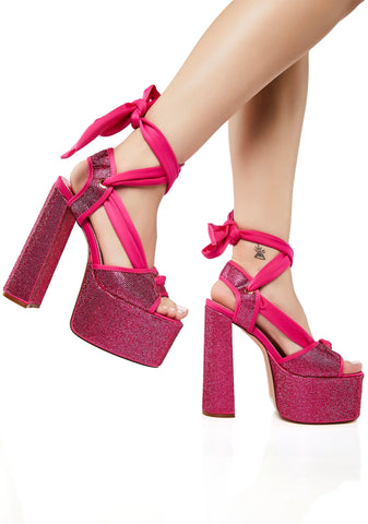 Truly Rhinestone Platform Heels