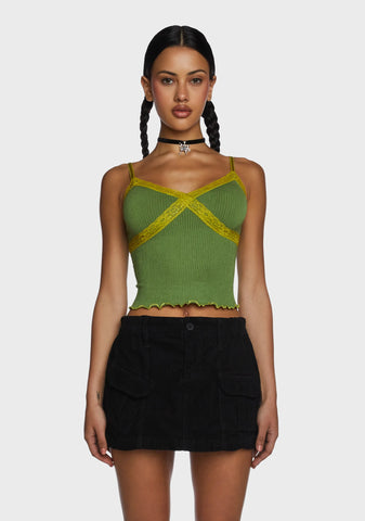 Contrast Lace Cami Top