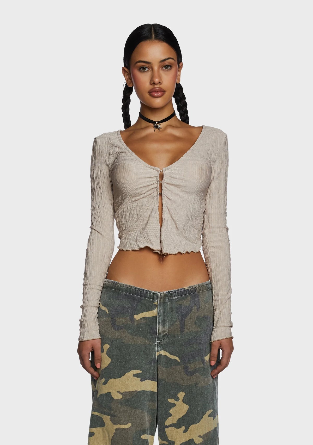 Shea Textured Split Top