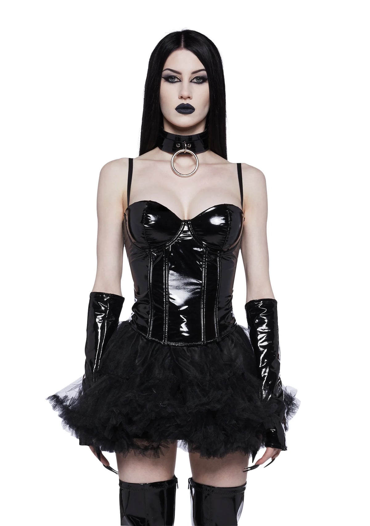 Bold At Night PVC Corset - Black