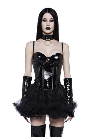 Bold At Night PVC Corset - Black