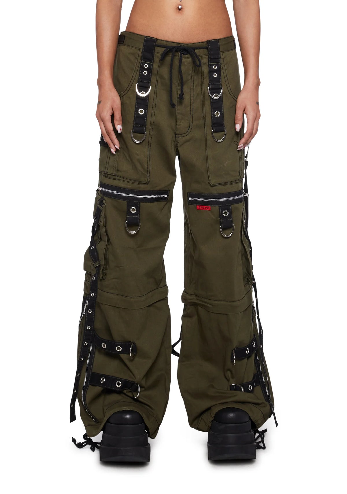 X-Strap Zip Off Pants- Green