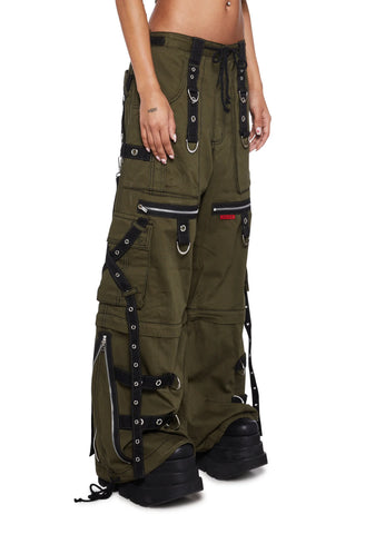 X-Strap Zip Off Pants- Green