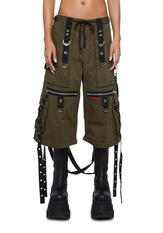 X-Strap Zip Off Pants- Green
