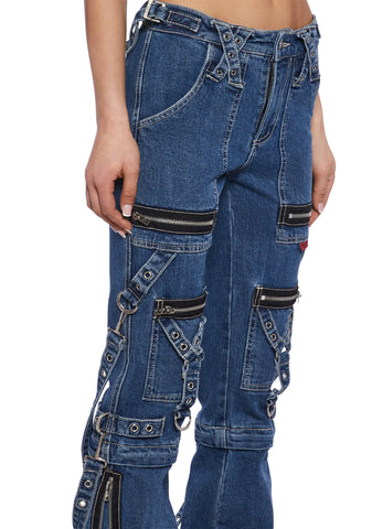 Zip to Zip Pants - Blue Denim