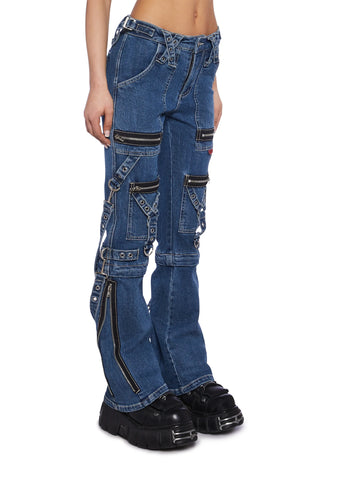 Zip to Zip Pants - Blue Denim