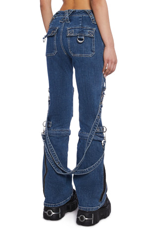 Zip to Zip Pants - Blue Denim