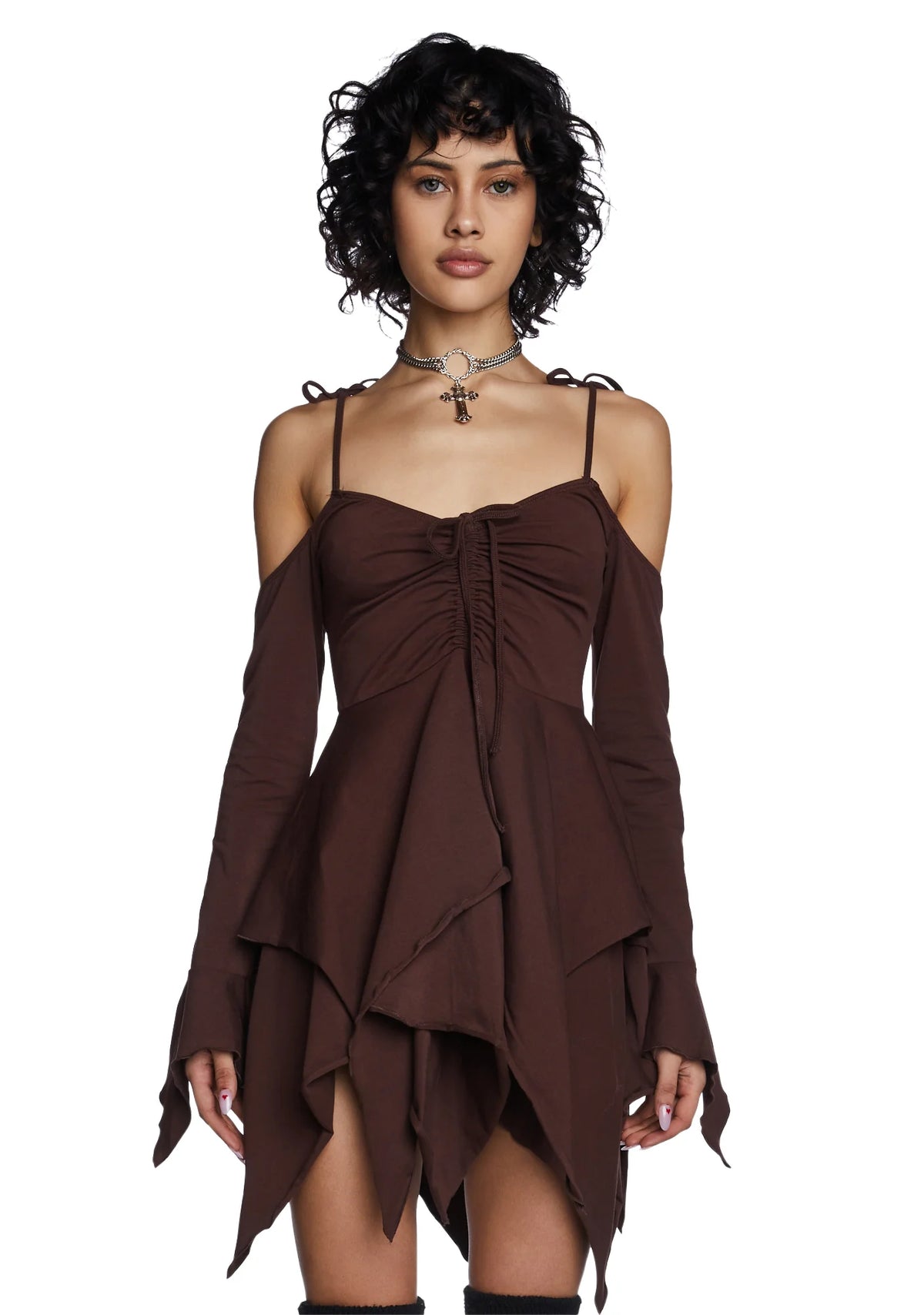 F is For Fairies Handkerchief Dress - Brown