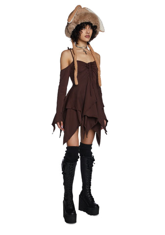 F is For Fairies Handkerchief Dress - Brown