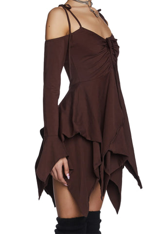 F is For Fairies Handkerchief Dress - Brown